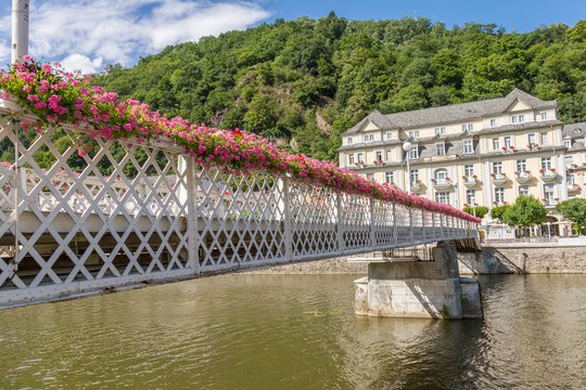 Bridge And Buildings At The Spa Town Bad Ems At The River Lahn In Germany