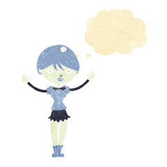 cartoon vampire girl with thought bubble
