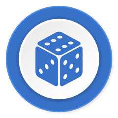 game blue circle 3d modern design flat icon on white background