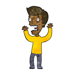 cartoon frightened man