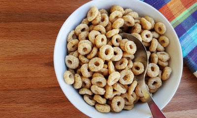 Cereal rings in bowl