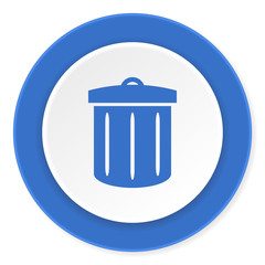 recycle blue circle 3d modern design flat icon on white background