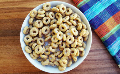 Cereal rings in bowl