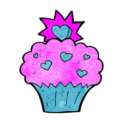cartoon love heart cupcake