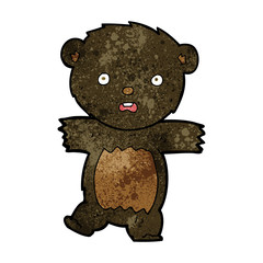 cartoon shocked black bear cub