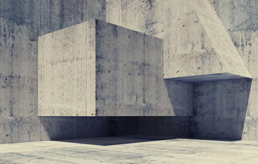 Abstract dark concrete interior fragment 3 d