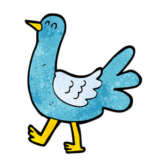 cartoon walking bird