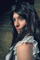 Witch from a crypt in the cemetery