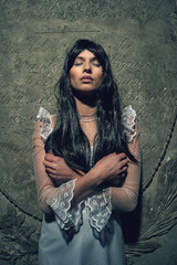 Witch from a crypt in the cemetery