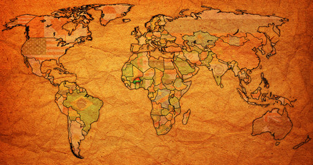 Fototapeta na wymiar burkina faso territory on actual world map