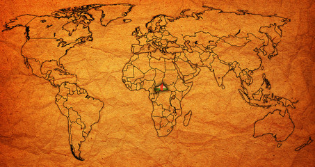 Fototapeta na wymiar central african republic territory on world map