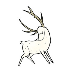 cartoon white stag