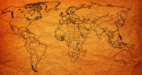 Fototapeta na wymiar ghana territory on actual world map