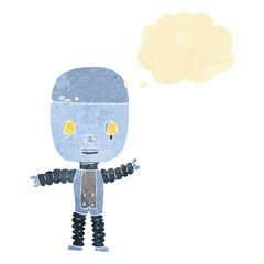Obraz na płótnie Canvas cartoon robot with thought bubble