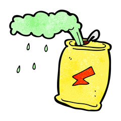 cartoon fizzing soda can