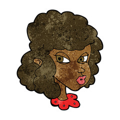 cartoon suspicious woman