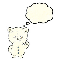 cartoon polar bear cub with thought bubble