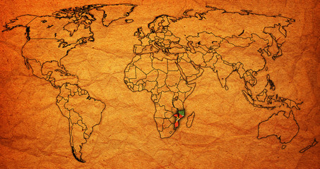 Fototapeta na wymiar Mozambique territory on world map