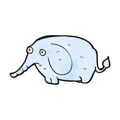 cartoon sad little elephant