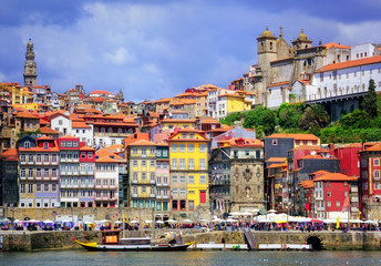 Fototapeta na wymiar Ribeira, the old town of Porto, Portugal