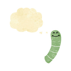 cartoon worm with thought bubble