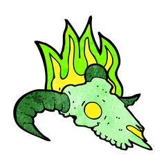 cartoon magic ram skull