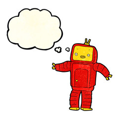 cartoon robot with thought bubble
