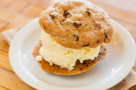 Chocolate Chip Cookie Ice Cream Sandwich