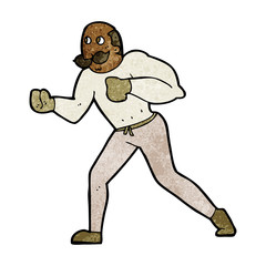 cartoon retro boxer man