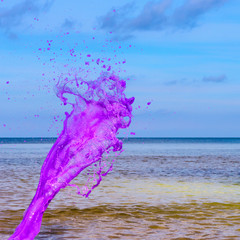 Pink water splash