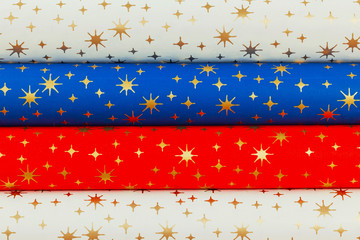 Colored rolled  paper for wrapping gifts 