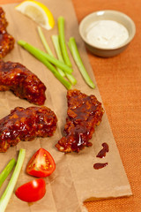 Barbecue Buffalo Chicken. Selective focus.