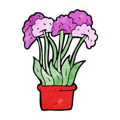 cartoon flowers in pot