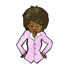 cartoon woman with hands on hips