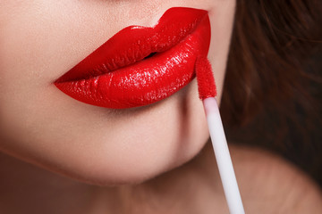 Close up of red lips