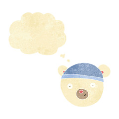 cartoon polar bear face with thought bubble