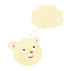 cartoon polar bear face with thought bubble