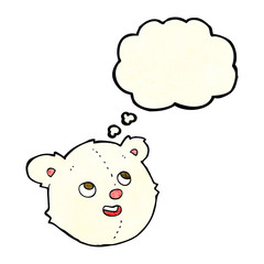 cartoon polar bear face with thought bubble