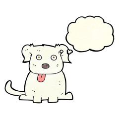 cartoon dog with thought bubble