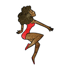 cartoon dancing woman