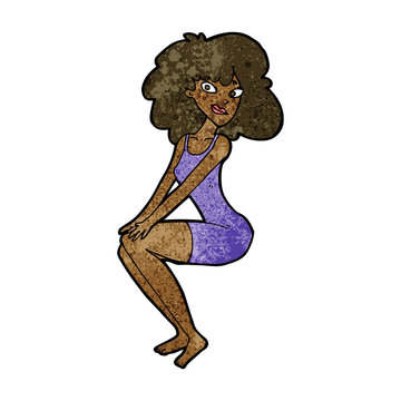 recommend clip art: cartoon sitting woman in dress