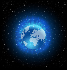 World globe night vector design background