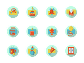 Flat Christmas vector icons