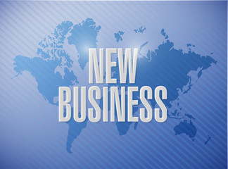 new business world map sign concept