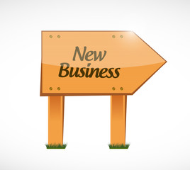 new business wood sign concept illustration