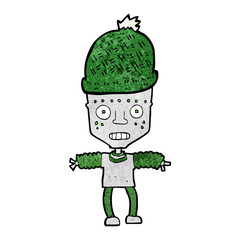 cartoon robot wearing hat