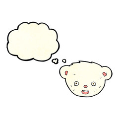 cartoon polar bear face with thought bubble