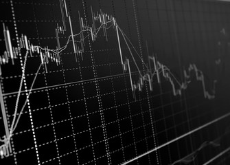 Stock exchange chart graph. Finance business background. Abstract stock market diagram candle bars trade.
