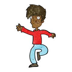 cartoon happy man dancing