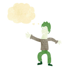 cartoon vampire with thought bubble